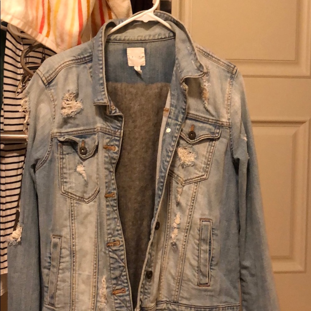 Denim distressed jacket